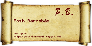 Poth Barnabás névjegykártya